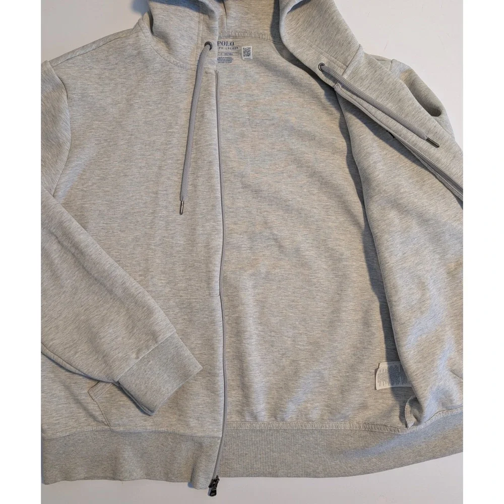 Polo Ralph Lauren Mens L Full Zip Hoodie Gray Heather Pony Logo VERY NICE! - Picture 3 of 8